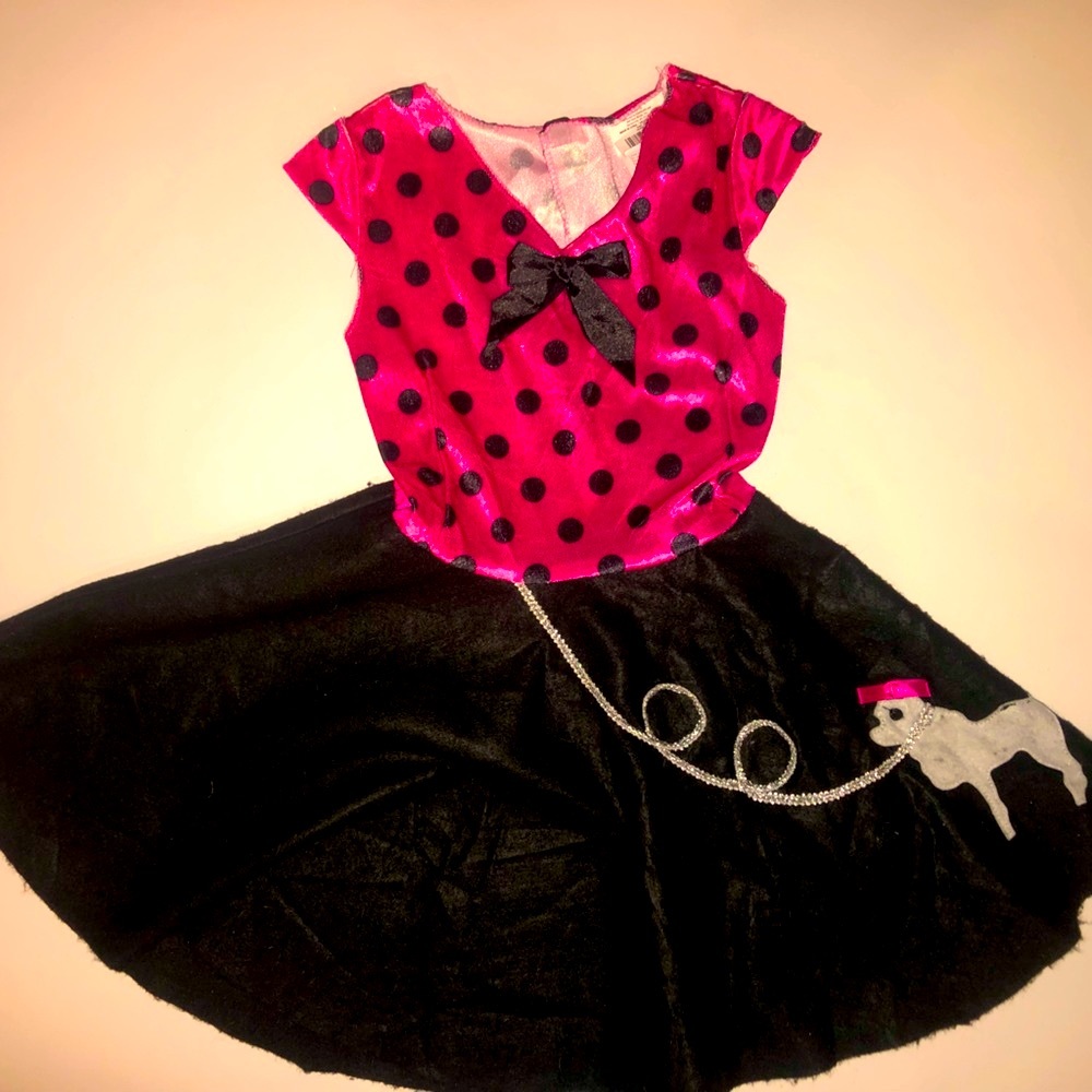🔥5/$55 🎼Girls 50s sockhop poodle 🐩 skirt dress costume🎶